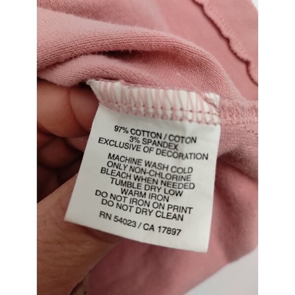 Old Navy Top Size Large Pink White Stripes Polo 3 button Old School Logo - Picture 11 of 11